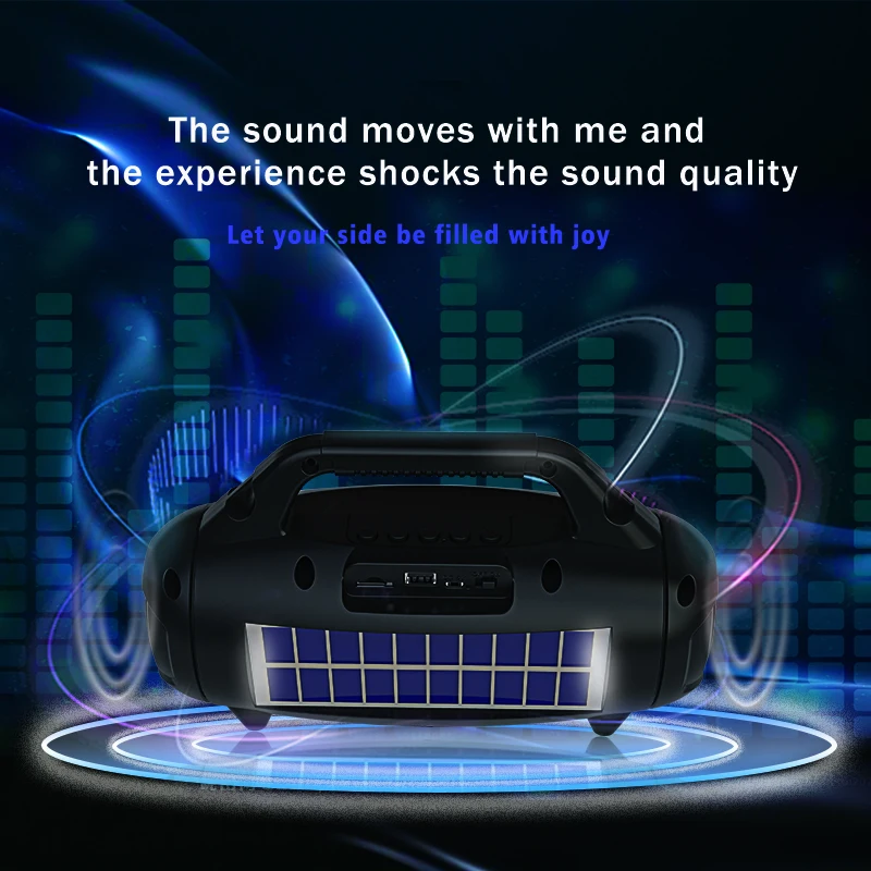 Schoolseed OEM factory ZQST311 solar portable radio speaker with led light