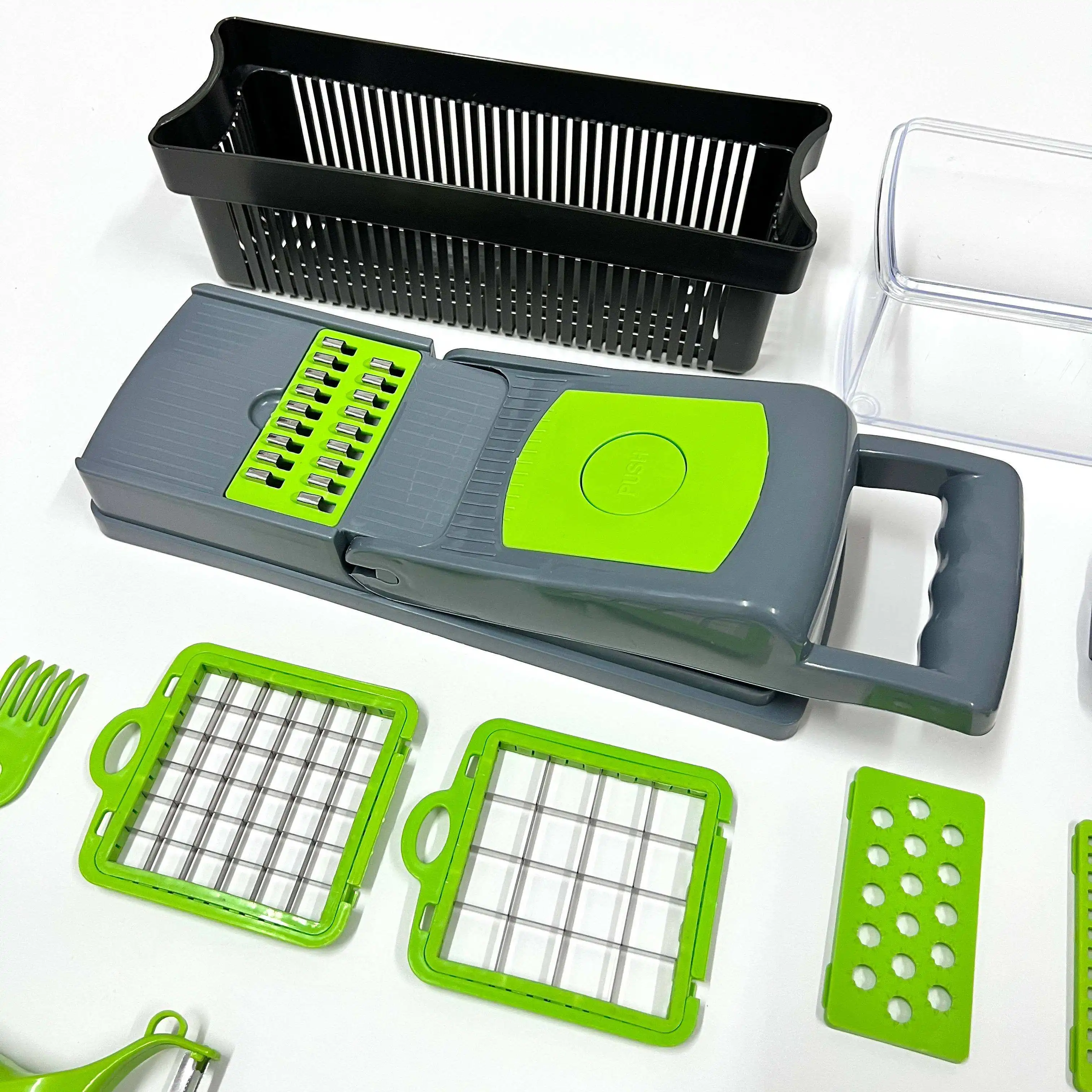 16-in-1 Metal Vegetable Cutter Stainless Steel Mandoline Slicer Manual Onion Potato Fruit Slicer Chopper Kitchen Gardget