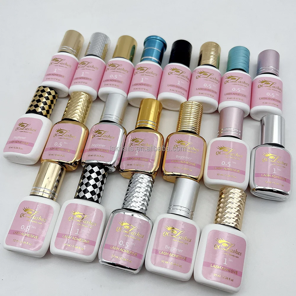 Private Logo Long Last 1S Drying Eyelash Extension Glue Adhesive PMMA Free Waterproof/Oil Proof LEDUV Lamp Glue Eyelashes Tools