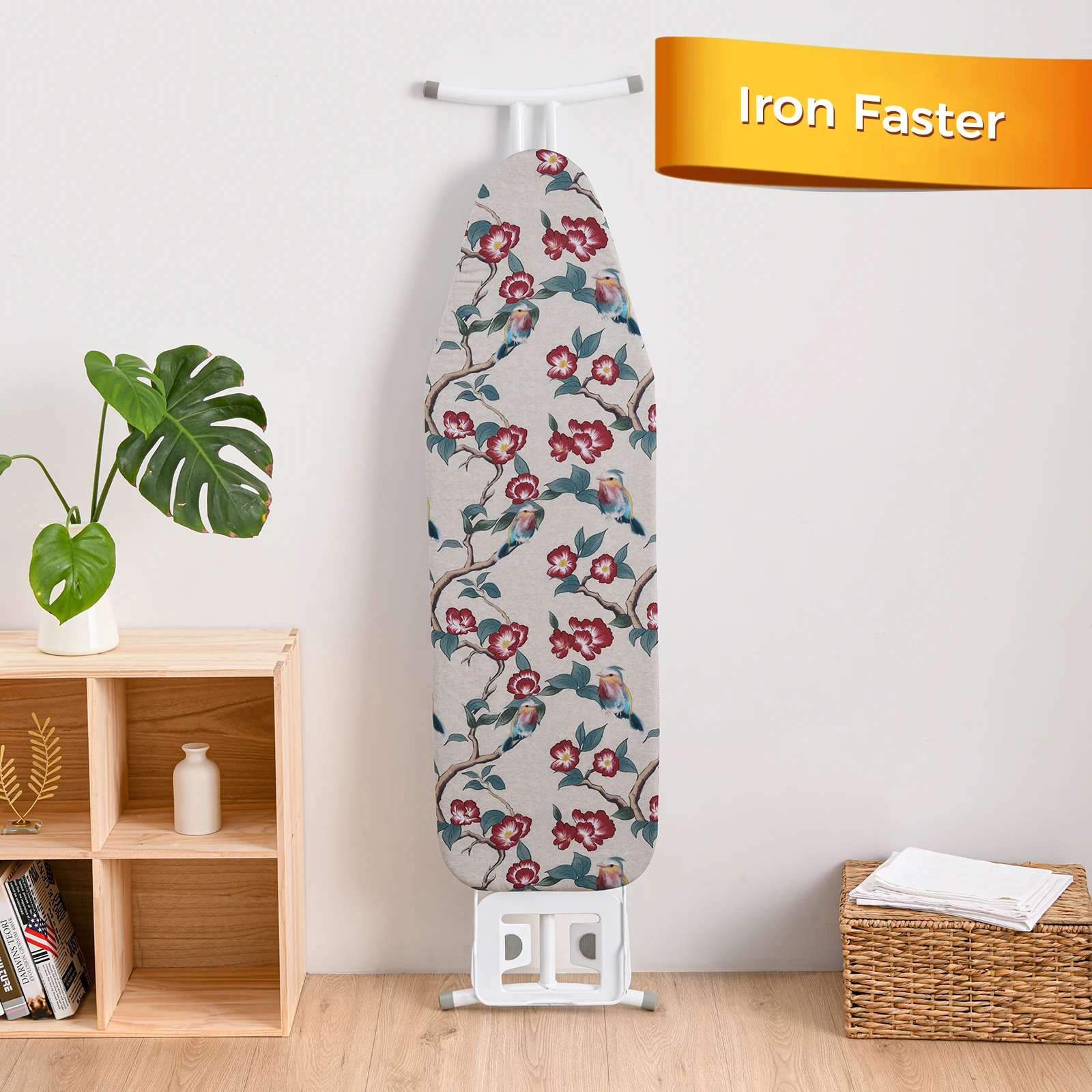 124*38cm 100% Cotton Double Layers Parrot Heat Resistant Ironing Board Cover for Stream Ironing