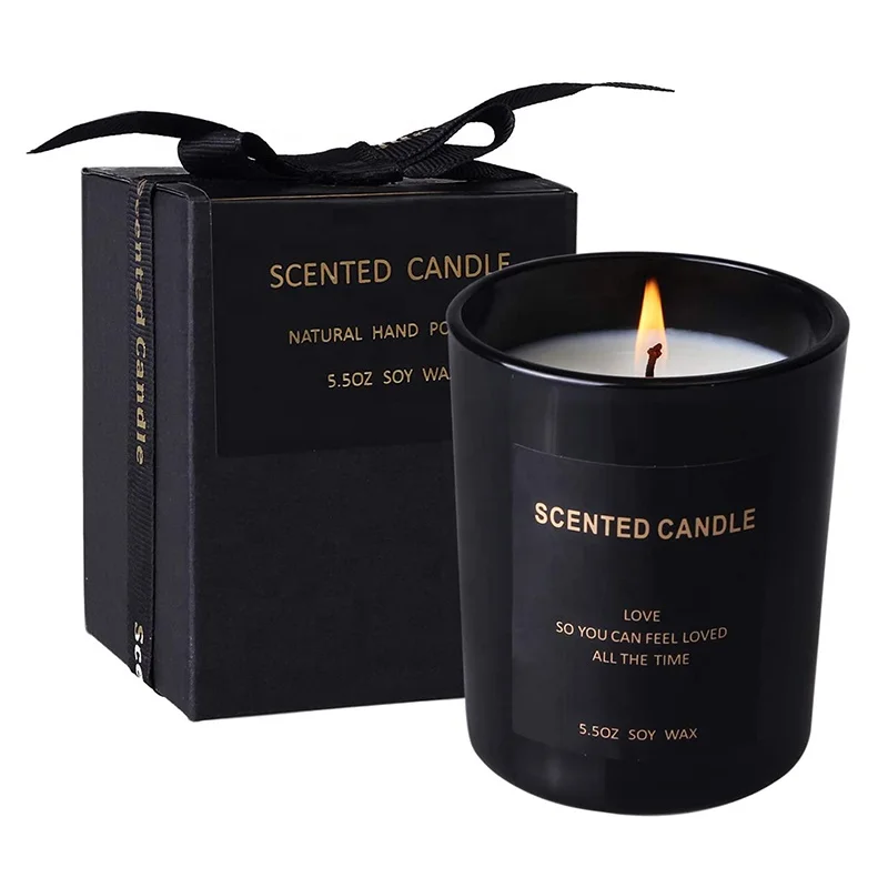 
200ml customized logo popular matt black candle jar container which can store 30 hours wax for office bathroom 