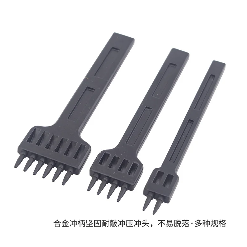 4mm Spacing leather hole punches DIY Hand Perforated Round Stitching Punch Tools 2/4/6/Hole Cut Leather Punching Tool