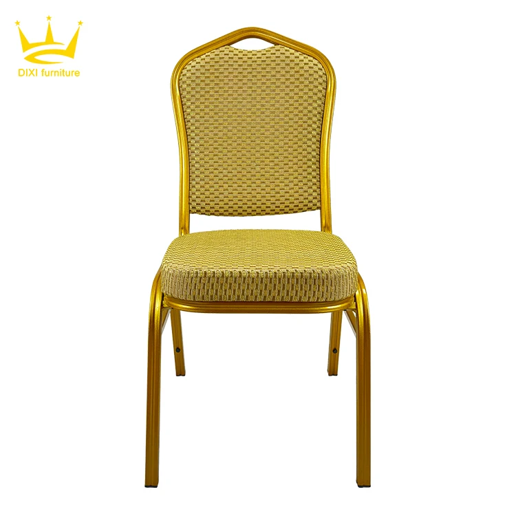 Modern Party Banquet Event Din Chair Aluminum Gold Hall Hotel Chair Stackable Wedding Banquet Chair for Sale