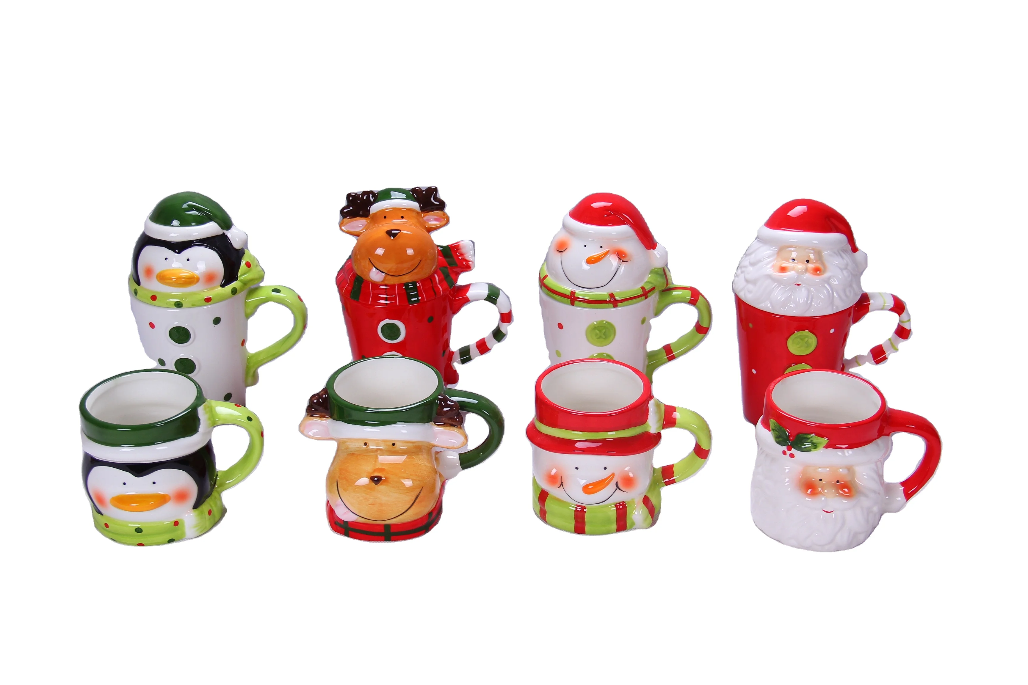 Christmas Ceramic Santa mug cup  handcraft ceramic mug ornament Home Christmas cup Table Decoration