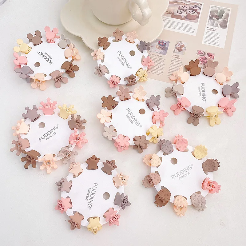 Hot Sale Mini Baby Hair Clip Cute Flower Matte Hair Claw Clips For Kids Fashion Hairpin
