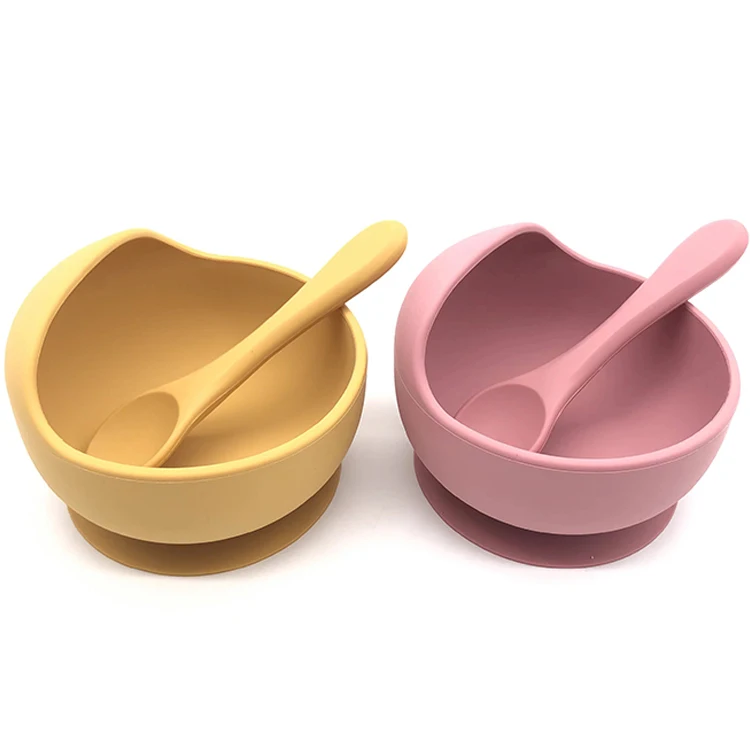 Wholesale Silicone Feeding Baby Dinnerware Tableware for Kids Waterproof Suction Bowl With Spoon Set