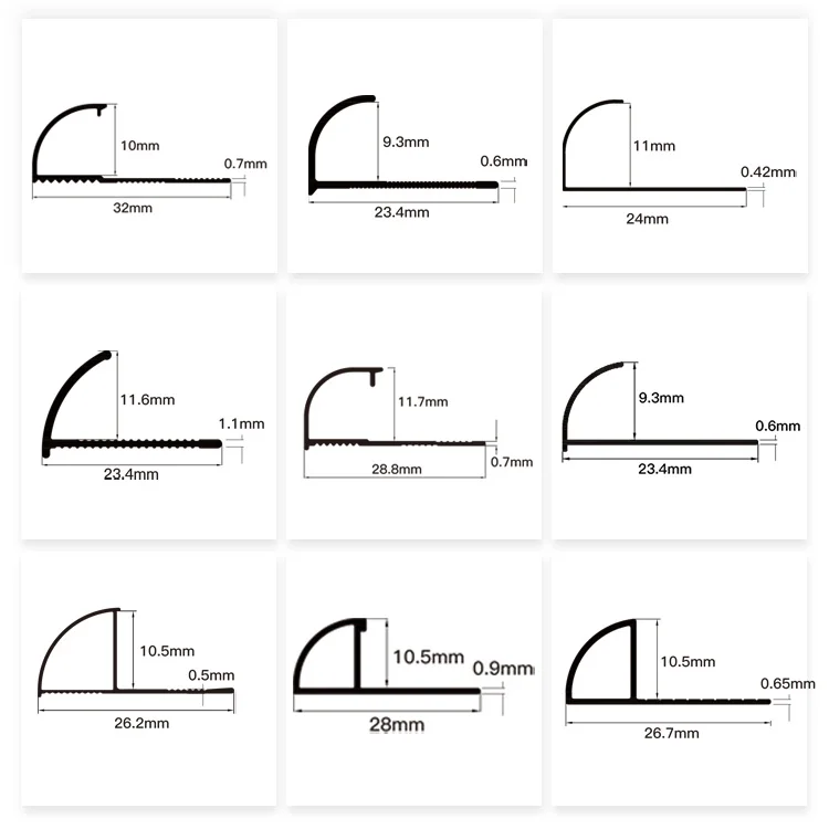 Gold Decor Aluminum Wall Tile Decorative Metal Trim Strips For Transition