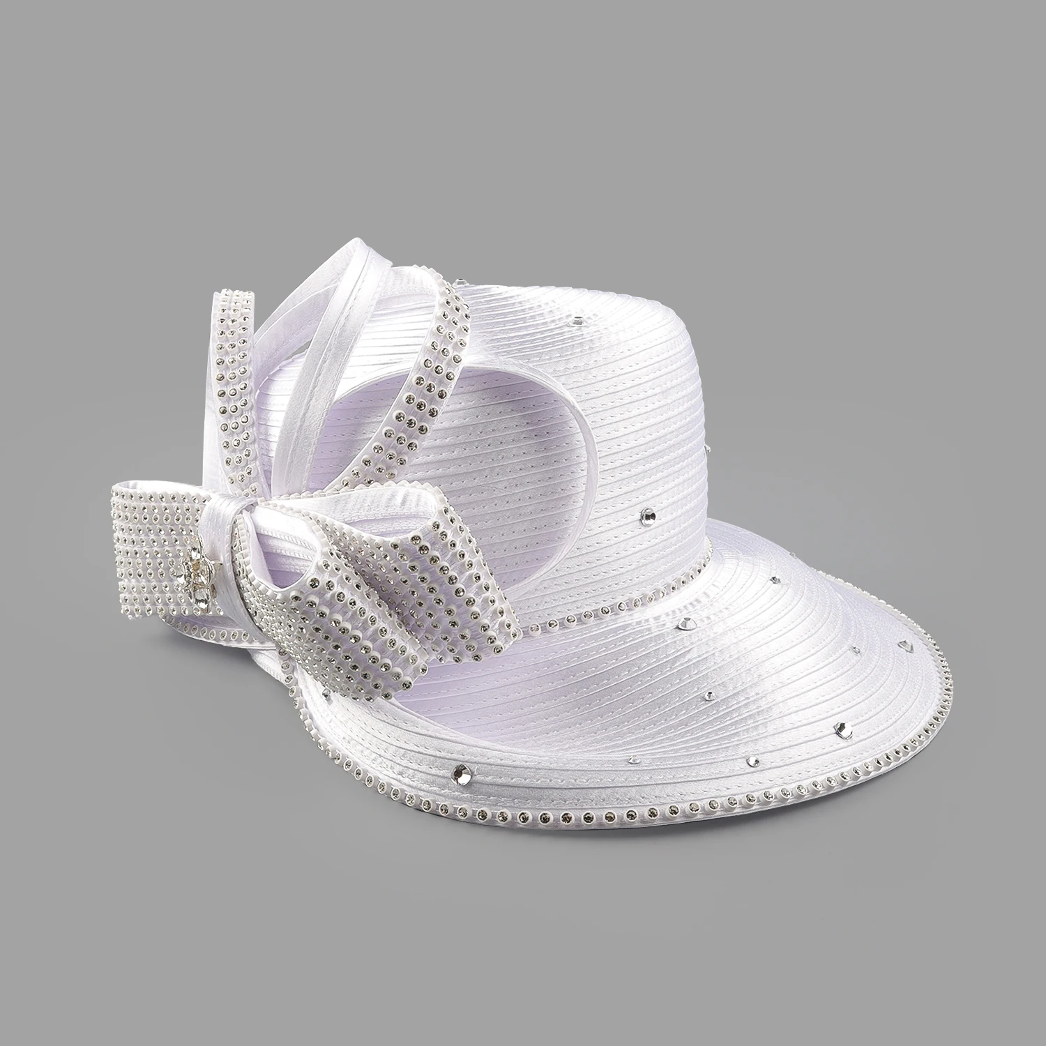 Most Popular Charming Diamond Fascinator Hat Elegant Versatile Cloth Church Hat Big Formal Hat for Women Dance Party Decoration