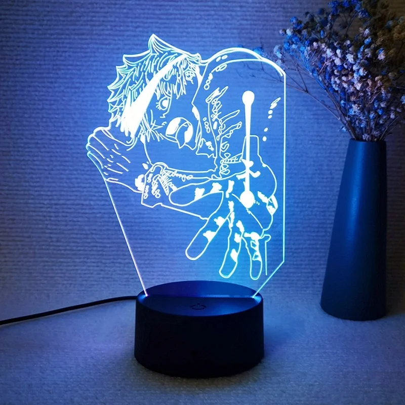 Оптовая Продажа с фабрики 3D ночник светящиеся красочные светодиодные ночники домашний декор японский мультфильм Аниме акриловая настольная лампа
