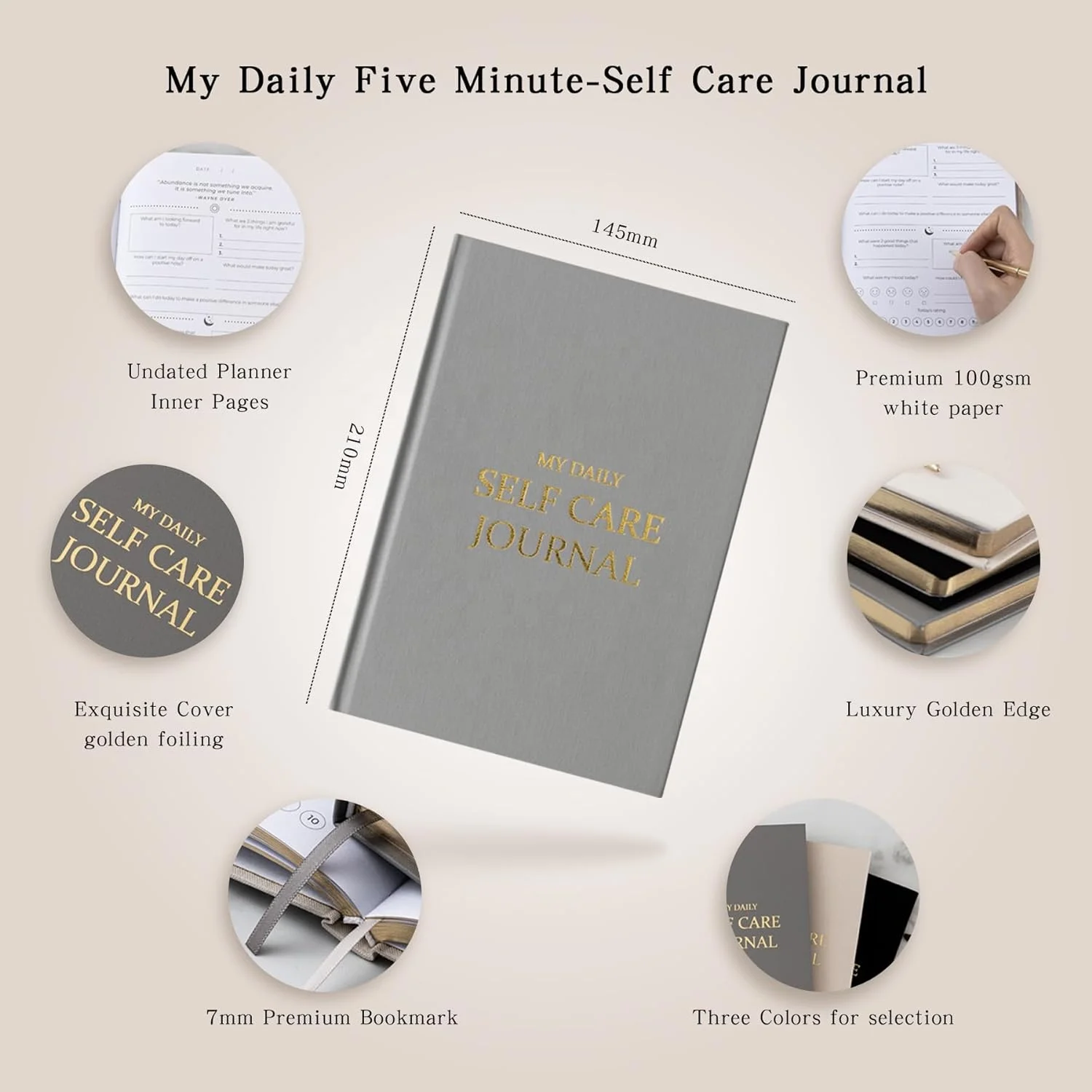 My Daily Self Care Journal with Prompts A5 160 Pages