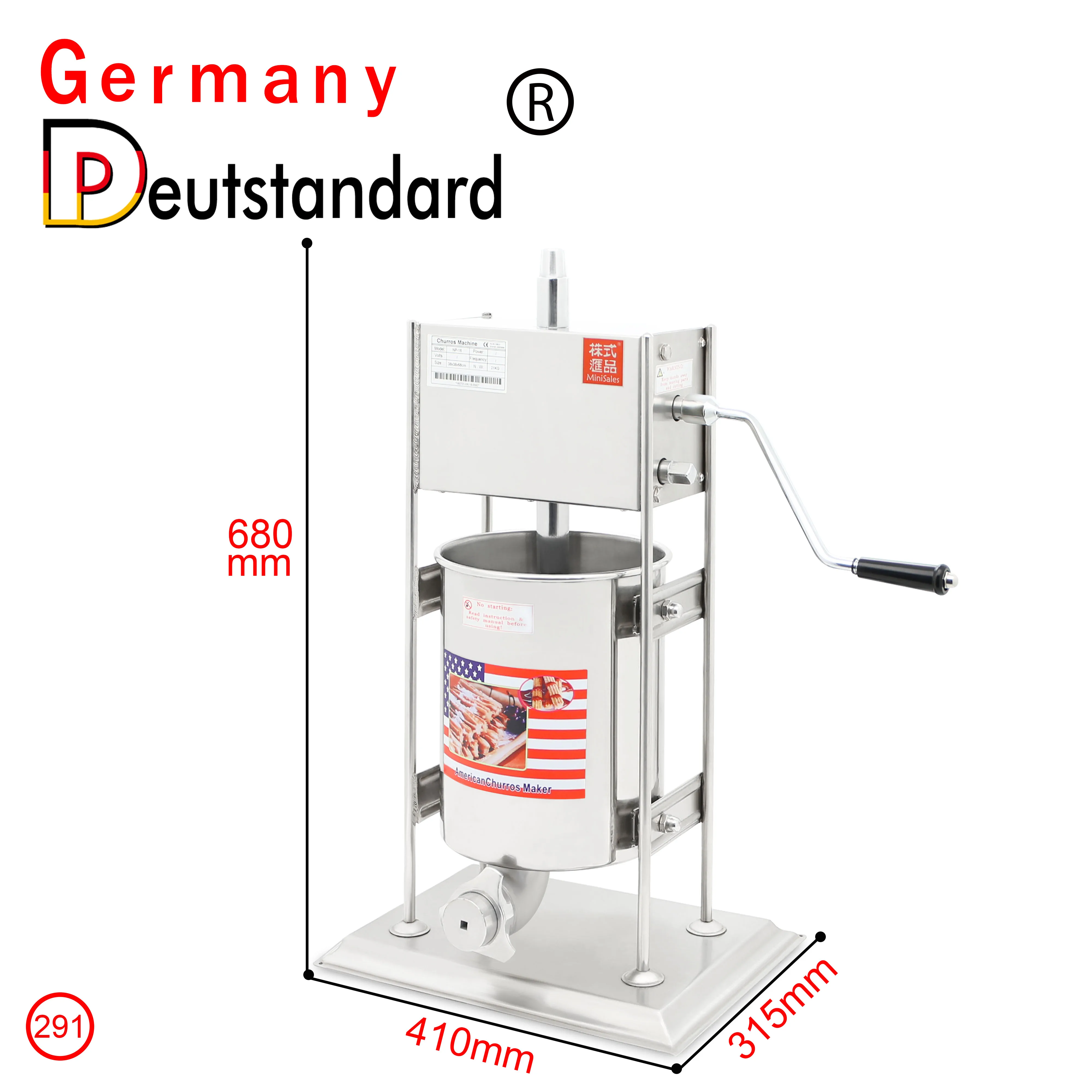 maquina de churros 10 Liter spain manual churros maker machine with 5 sets of mold