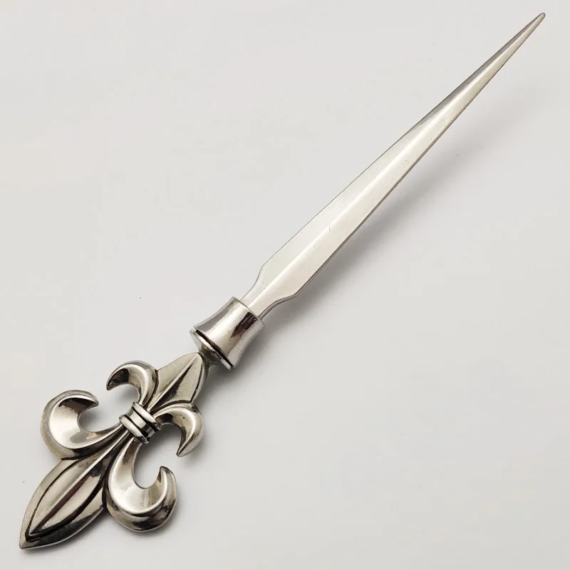 
Novelty silver metal fleur-de-lis decorative letter opener 