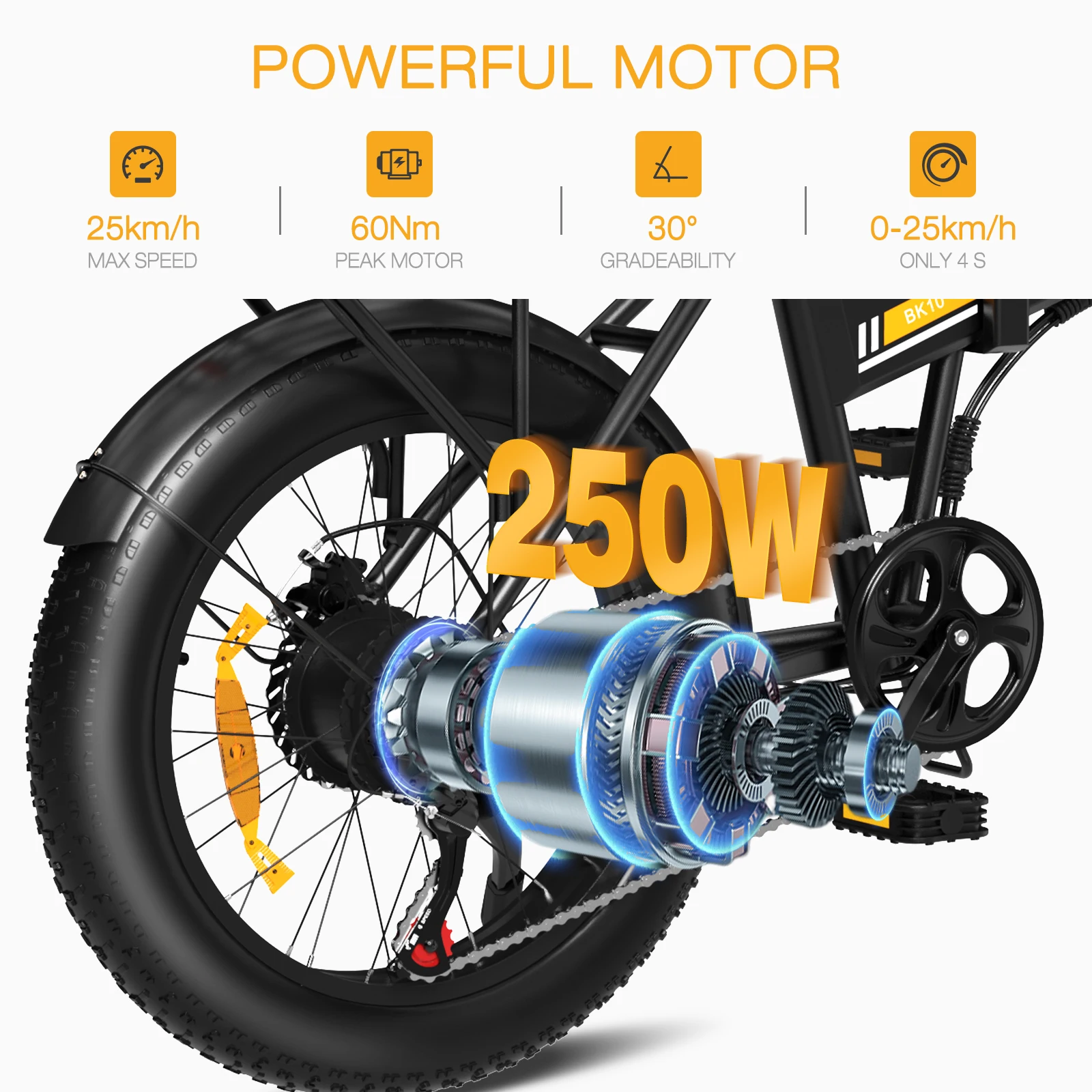 Hitway 500W 48V uk eu warehouse ebike 20*4.0 fat tyre electric bikes Foldable Electric Bicycle
