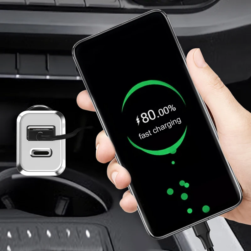  Быстрое зарядное устройство QIHANG 18 Вт 12 В адаптер питания Usb-c Тип C под заказ портативное двойное автомобильное Qc3.0