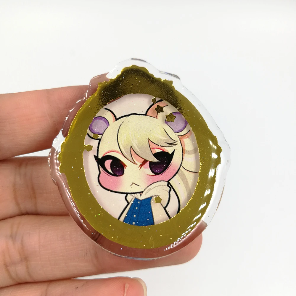 Acrylic Custom Epoxy Gold Foil Hot Stamping Plastic Transparent Pin
