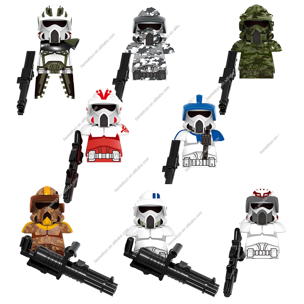 XINH factory Trooper Clone  SW Space Mini Wars 501st 91st Corps Lightning Squadron Trooper Commander Figure Building block toys