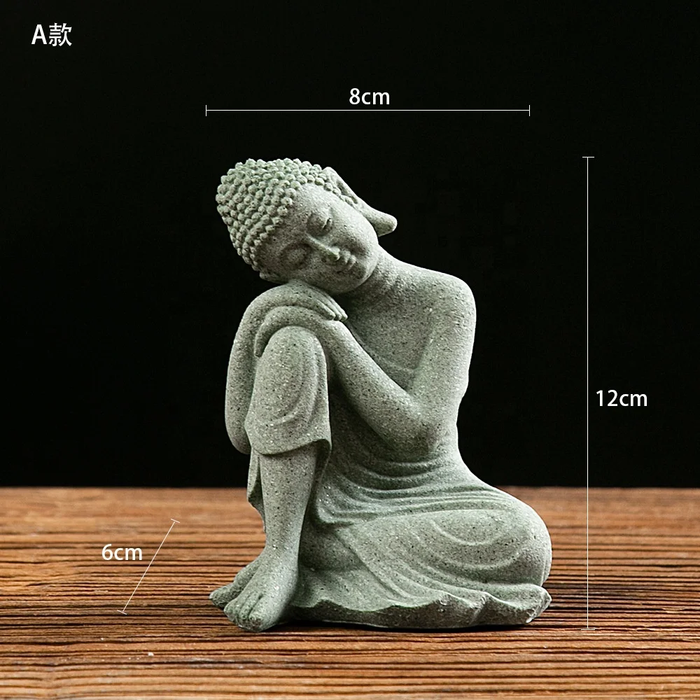 Buddha statue figurine one piece Decor for Home,Garden,Patio Decoration,blue sandstone 12cm miniature figurines for sale