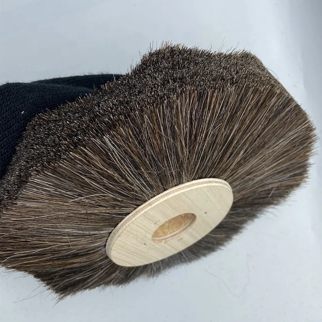 Horse Hair Roller Brush For Shoe Machine  and Round Brushes Rotary  for polishing and shining  as Mops and   Brushes Rotary