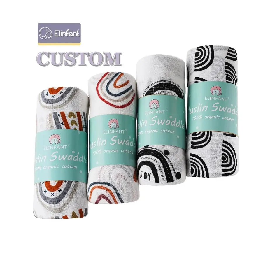 Elinfant Breastfeeding Cover Cotton Muslin Swaddle Baby Blanket Newborn Bedding for Home Travel