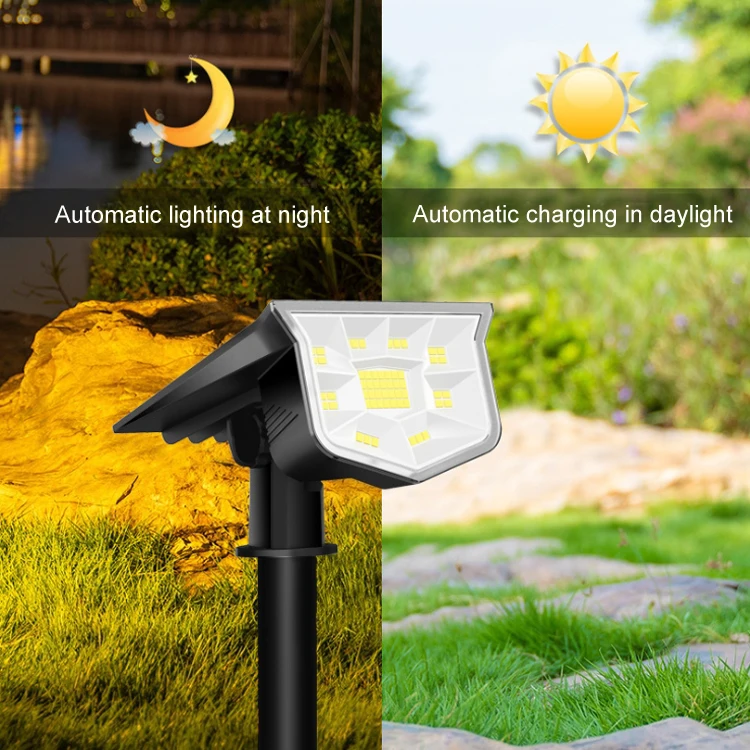 Dual Power Sources Type-C Rechargeable RGB Multi-color Wireless Solar Garden Lights LED USB Solar Pathway Lawn Lights Outdoor