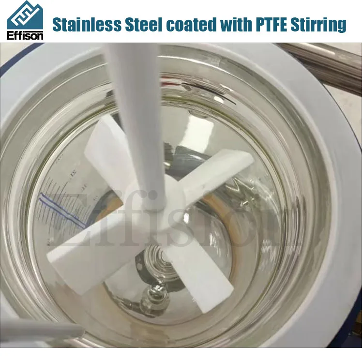 Lifting rotary jacketed glass chemical reactor 10L with PTFE two-layer