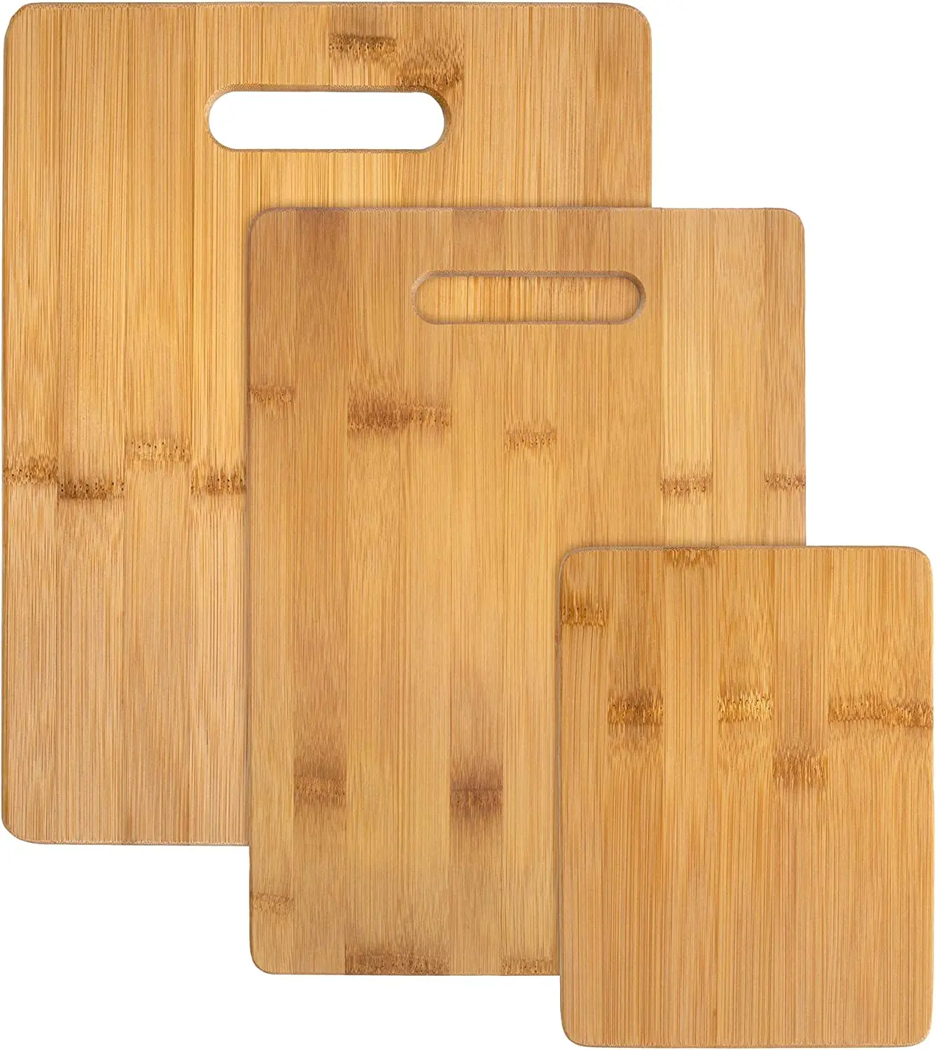 Bamboo 3-Piece Bamboo Wood Cutting Board Set 3 Assorted Sizes Chopping Board For Kitchen