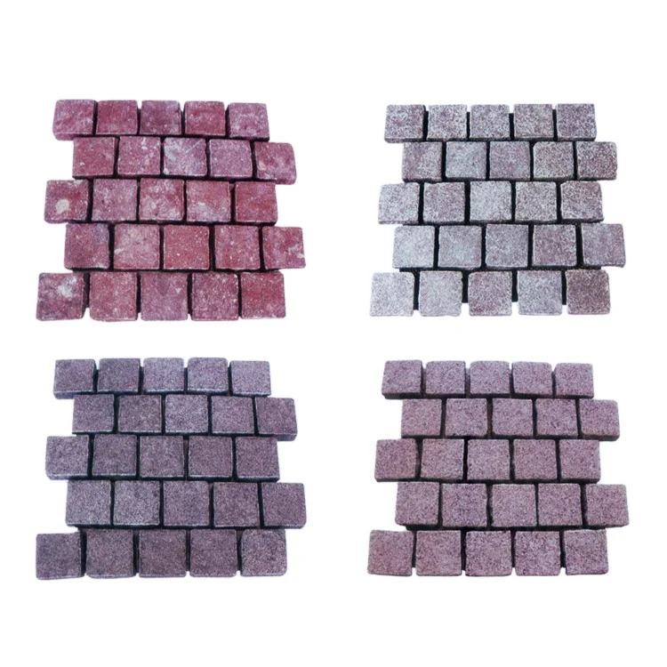 Natural stone flagstone mesh paving cubes flooring square paver for sale