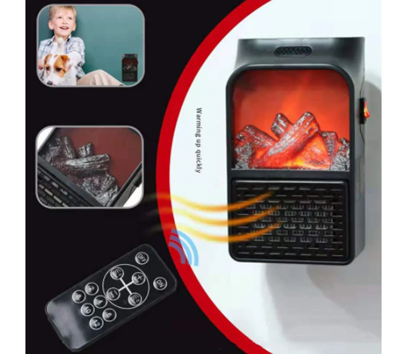 Fireplace Space Portable Mini Electric Wall outlet Flame Heater EU Plug in Air Warmer PTC Ceramic Heating Stove Radiator