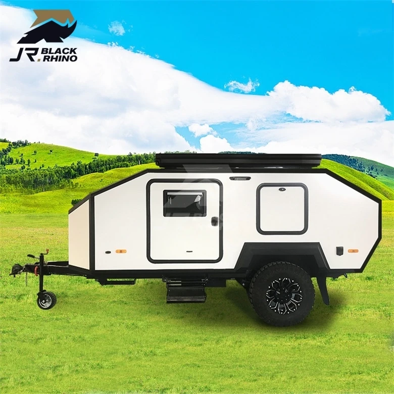 small offroad camper trailer super lightweight overland caravan with rooftop tent