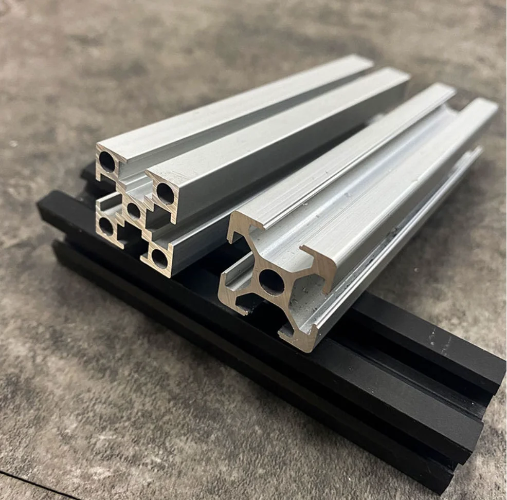 2020 T Type Slot Aluminum Extrusion Profile 20mmx20mm Anodized Black Aluminum Linear Rail Guide Frame For Machine Cnc Workbench factory
