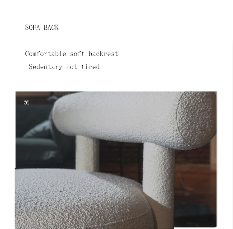 Современный дизайн мебель для гостиной имитация овечьей шерсти белый стул отдыха акцент одноместный диван