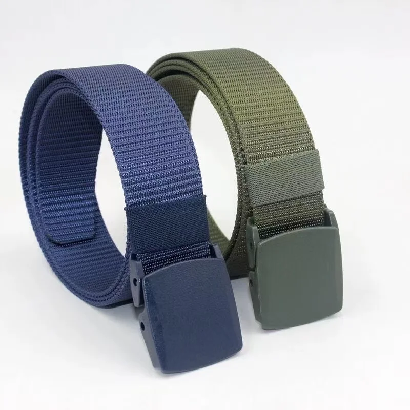 Non-metal Ratchet Automatic Buckle Waist Belt Nylon Fabric Belts For Men