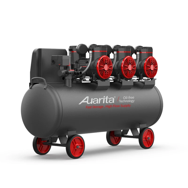 Oil-free 240v 100L 1800w electric air compressor 3 cylinders silent air compressor machine price
