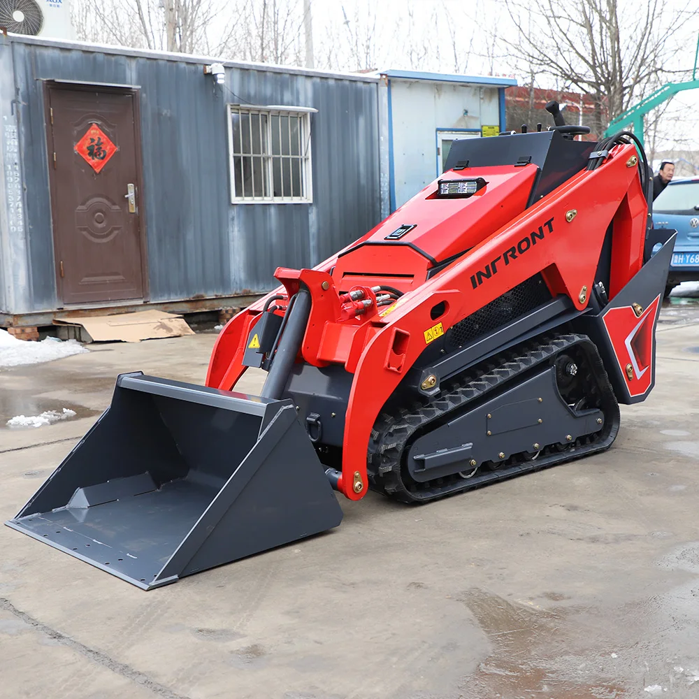 INFRONT New Wheel Track Mini Skid Loaders Skid Steer Loader with trencher auger drill