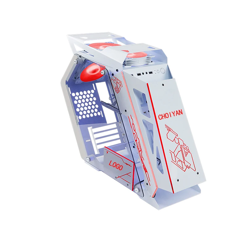 Choiyan оптовая продажа корпус для игрового компьютера алюминиевый материнской платы ATX/EATX поддерживаемый прозрачный из закаленного стекла