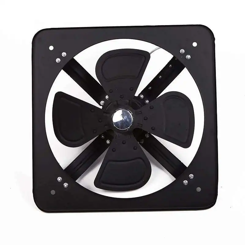 
Square Wall Mounted Exhaust Fan with Shutter, Black Ventilation for Wall, Bathroom, Kitchen, Toilet 