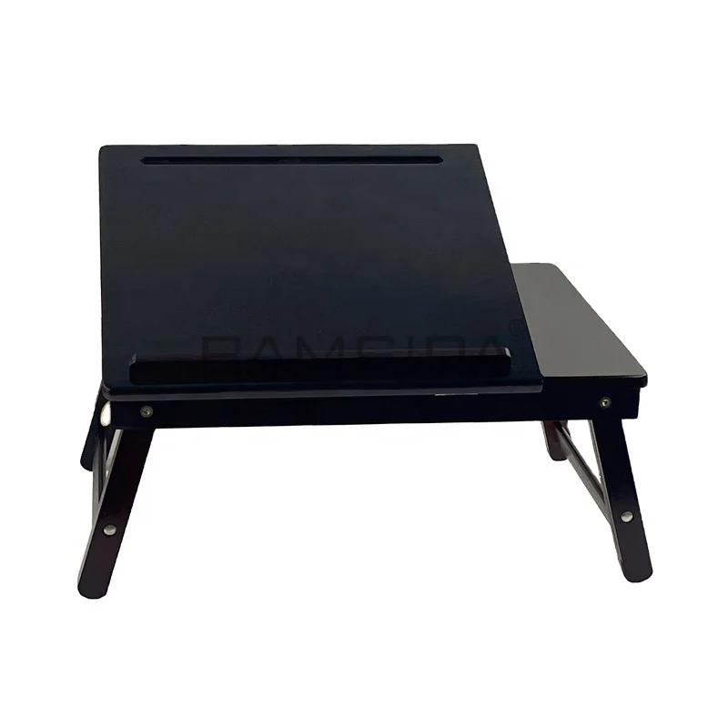 Black Bamboo Lap Desk Laptop Bed Tray  TV Tray Table with Mouse Pad