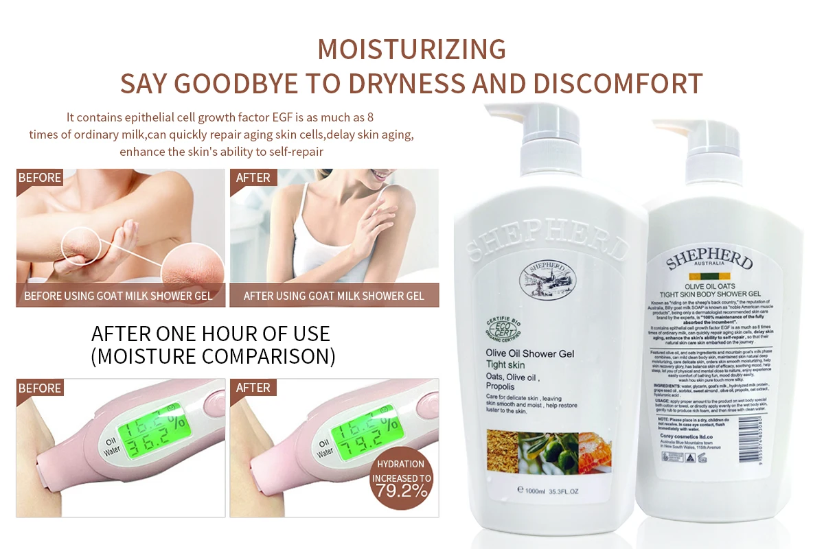 private label  oem organic olive oil propilis big size wholesale moisturizing scent body shower gel