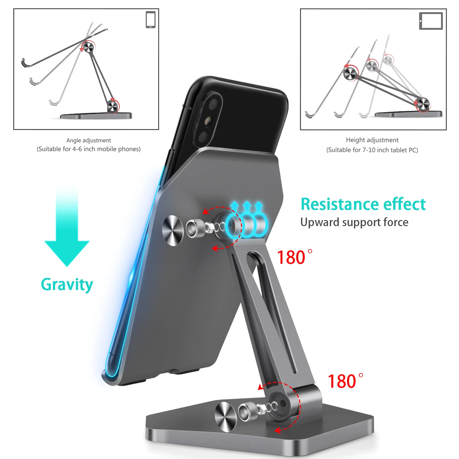 
Drop shipping 15W portable fast charger 180 degree free adjust PD3.0 15W mobile Ipad aluminium holder wireless charger 