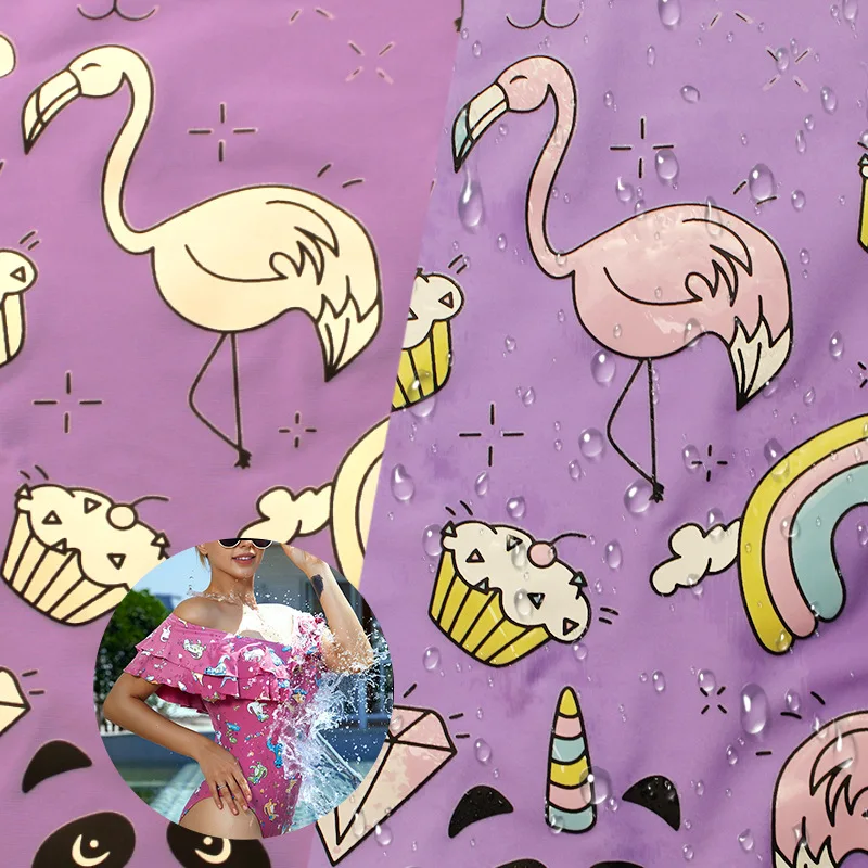 Customized Print Pattern Water Color Change  100% Polyester Fabric Wet Color Change Fabric For Swimwear Chromorphous Fabric