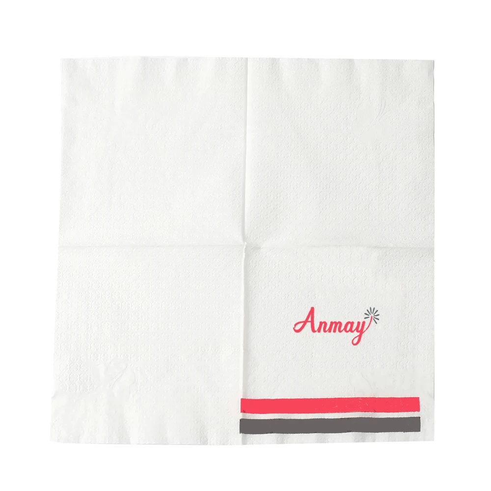 Tableware Paper Tissue Pack Custom Logo Colors Wedding Cocktail Napkins Wed Print Napkin White Customized Bulk Tissu 100 Linen