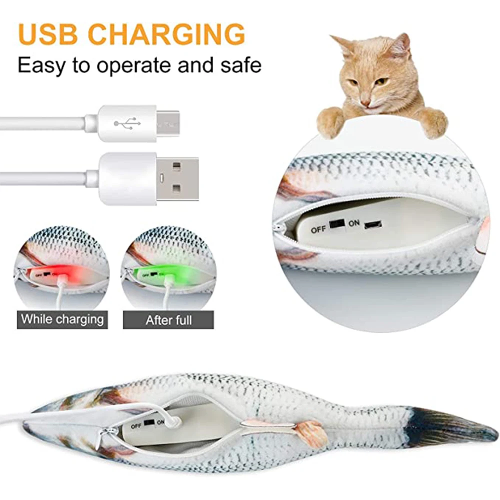 Распродажа товары для домашних животных USB Электрический движущийся Кот кикер рыбка игрушка гибкая рыба животное Интерактивная игрушка-тизер