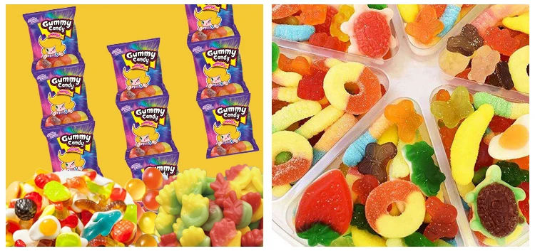 Sugar coated Sour Coated Gummy Ring Candy fruit flavor gummy rings