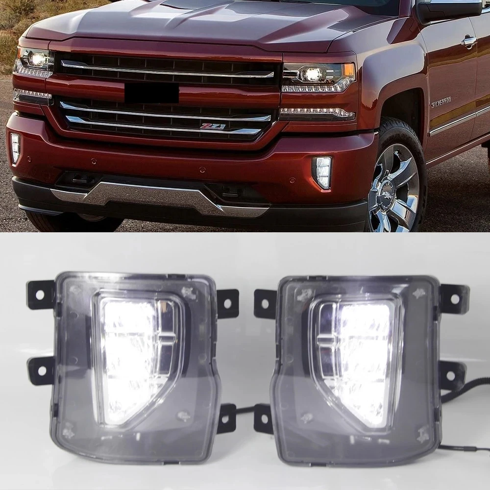 Противотуманные фары для Chevrolet Silverado 2016-2018 дневные ходовые огни 2016 DRL