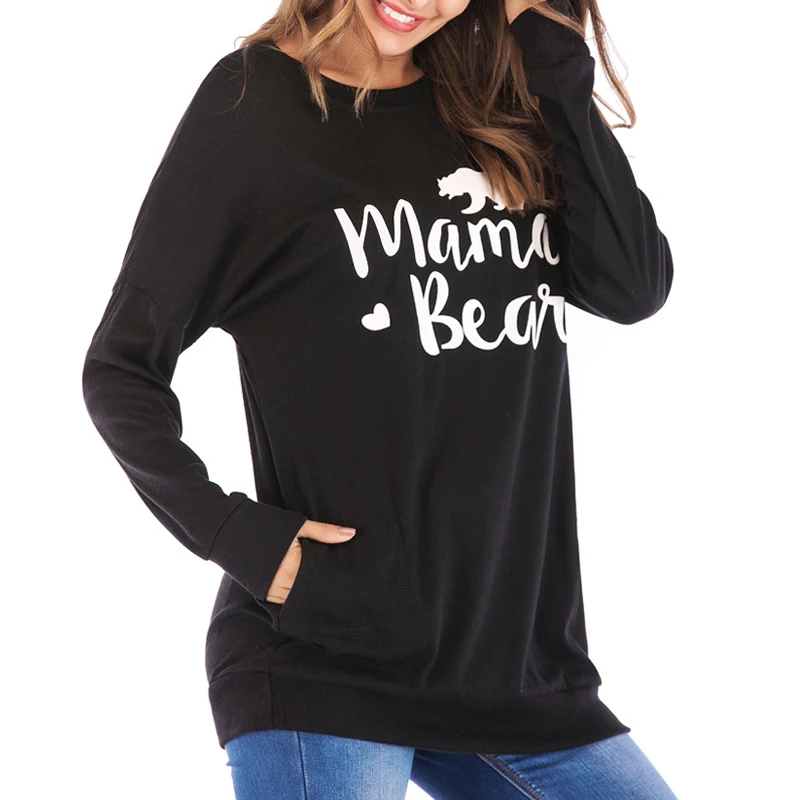 Wholesale New Fashion Design Custom Logo Long Sleeve Loose Tops Color Block O-Neck Pullover Top