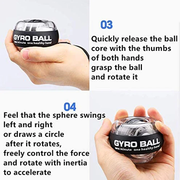 High Quality Colored Lights Arm Hand Muscle Gyro Ball Hand Power Force Wrist Return Ball