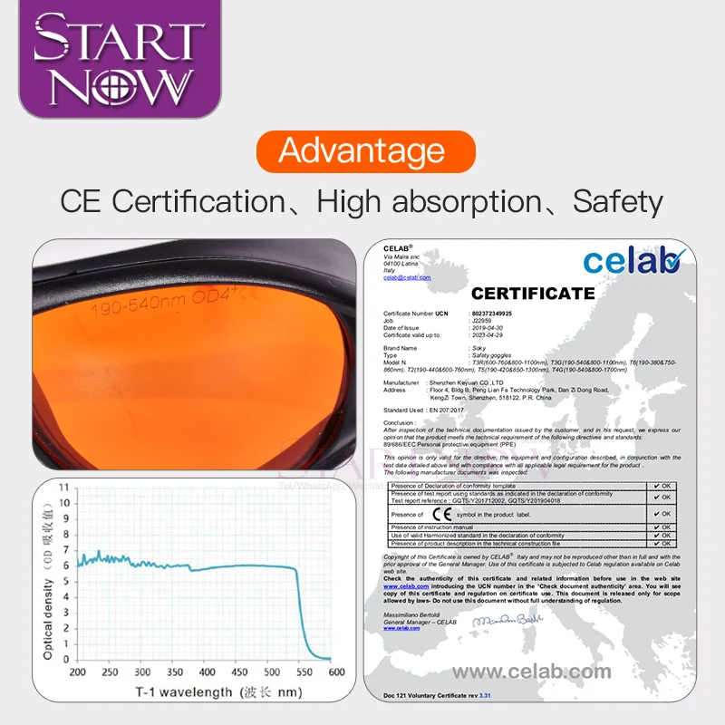 UV Laser Eye Protection Glasses 355 Laser Welding Cutting  Machine Operator Visible 190-540nm Laser Safety Protective Glasses