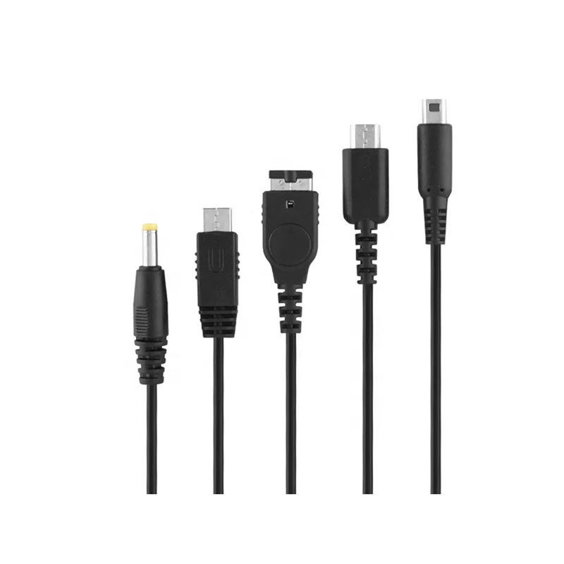 
Multi-Function 5 in 1 USB Charging cable for New Nintendo DS,3DS,2DS,DSI,NDS Lite,Wii U,PSP,GBA SP,PSP 1000/2000/3000 