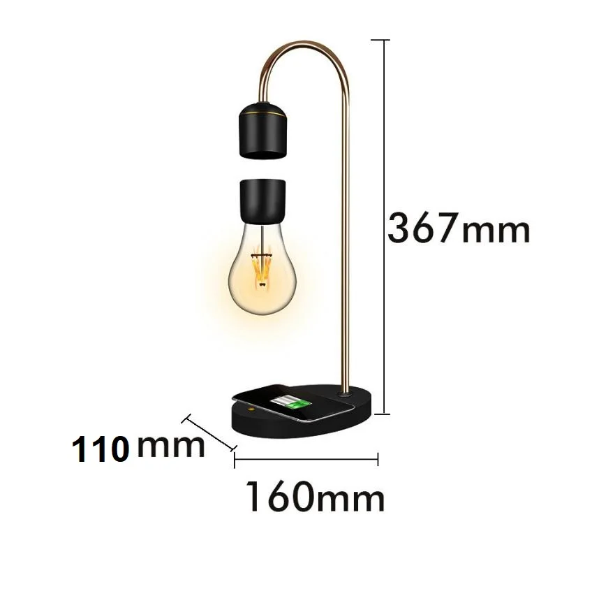 Magnetic Levitating Floating Lamp Wireless LED Light Bulb Desk Lamp, Unique Home Decor & Perfect Business Gifts