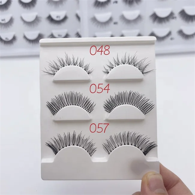 Sunland Wholesale Hand Made False Eyelashes Human Hair Lashes Private Label Eyelash With Lashbox Packaging